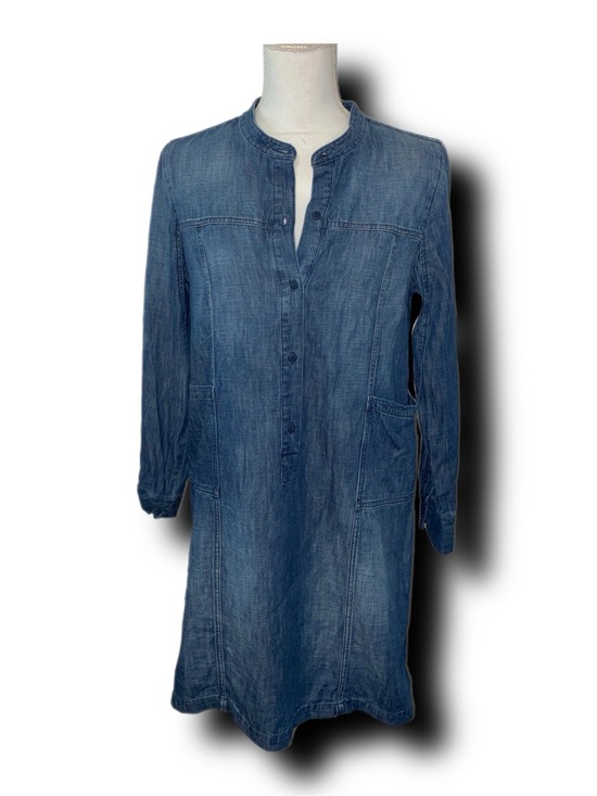 Madewell Dresses & Skirts - Madewell Denim Button-Front Tunic Dress in Medium Blue with Mandarin Collar